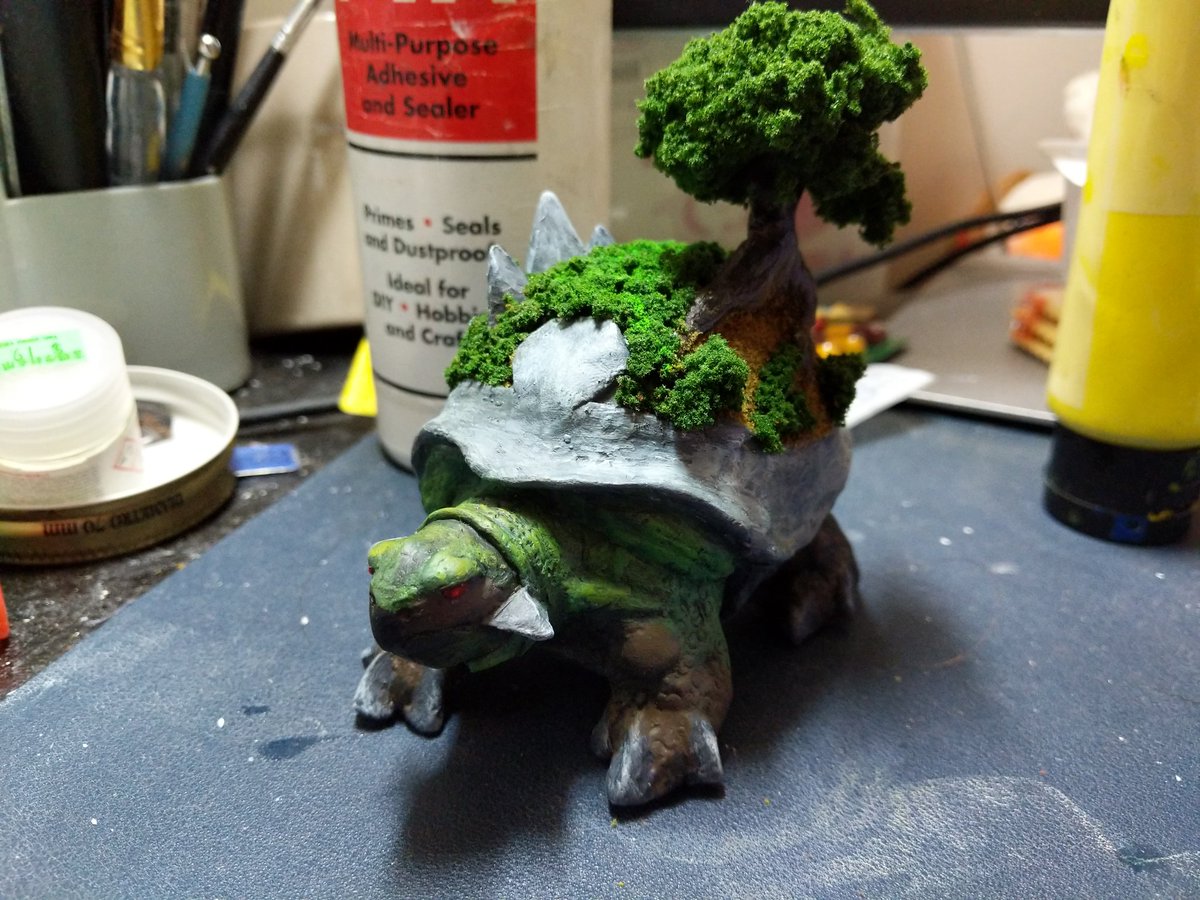 TheLittleThingy's tweet photo. I am learning polymer clay making so I made a real looking torterra on stream! Tell me if I can improve in any way! 

Come check out more at https://t.co/rlUyfZGdC8 https://t.co/1PnpawqKqK