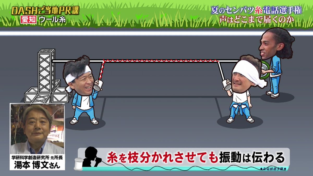 全力おバカ実験 最も ディスタンス を取れるのはどの糸 全国の様々な糸を召集し 夏の選抜糸電話選手権 鉄腕dash 2ページ目 Togetter