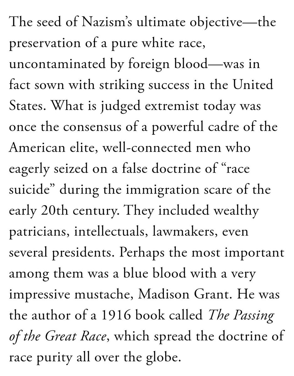 The seed of Nazism’s ultimate objective — the preservation of a pure white race, uncontaminated by foreign blood — was in fact sown with striking success in the United States.