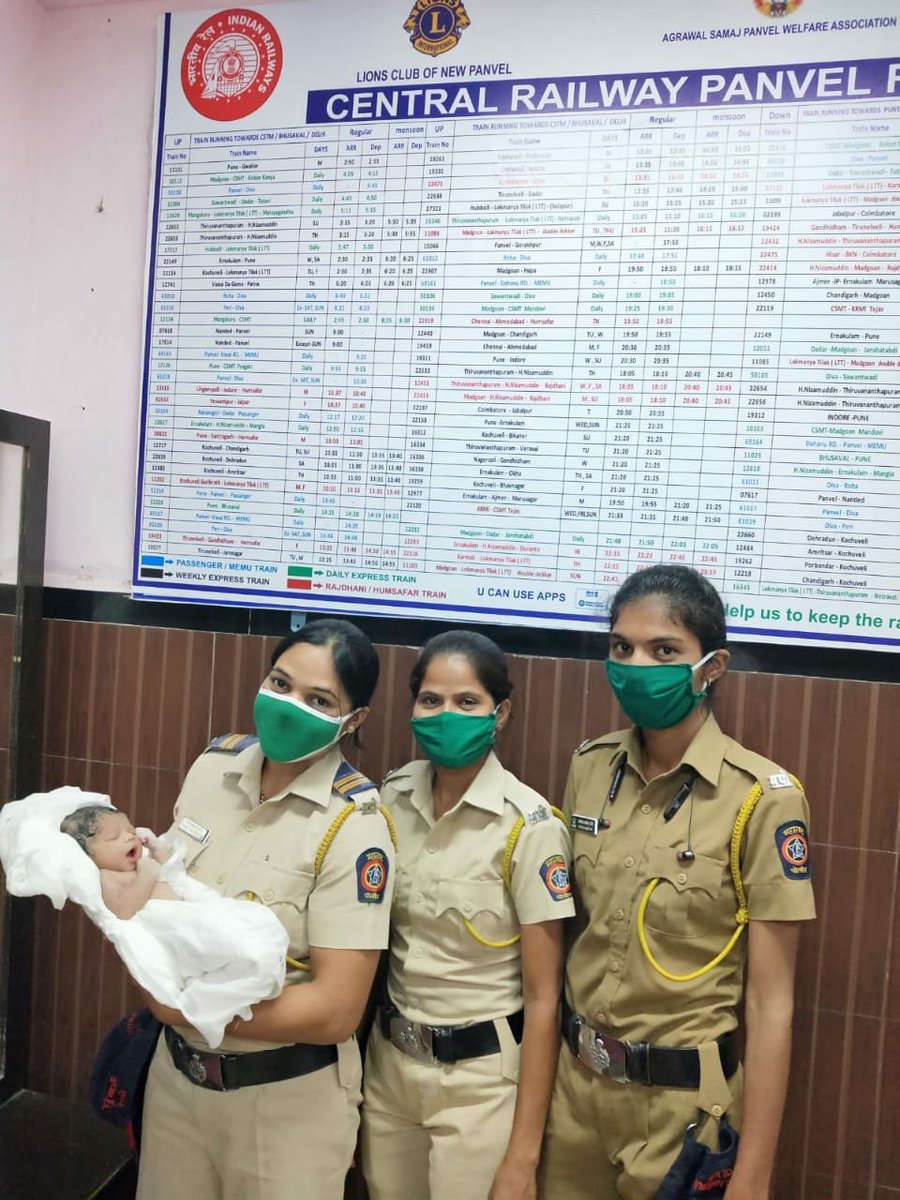 ANI's tweet photo. A 25-year-old woman gave birth to a baby girl in the waiting room of Panvel railway station after she complained of labour pain on-board a train, yesterday. She was travelling from Kozhikode to Hazrat Nizamuddin. Both mother and baby are healthy: Central Railway #Maharashtra https://t.co/zmPa4vnDBm