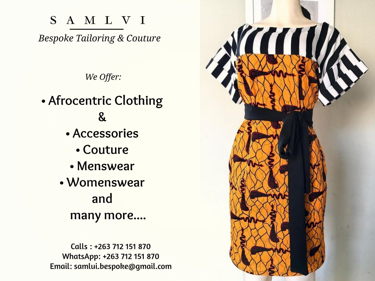 SamLui_Milanzi's tweet photo. @iMisred Spice up your wardrobe this season with our Limited Edition garments and bespoke tailoring. DM or get in touch with us on +263712151870.
P.S We deliver Countrywide...Terms and Conditions Apply.
#Redmarketsunday #proudlyafrican #Zimfashion #SamLui #SupportLocalBusinesses https://t.co/XkCcDLnoI6