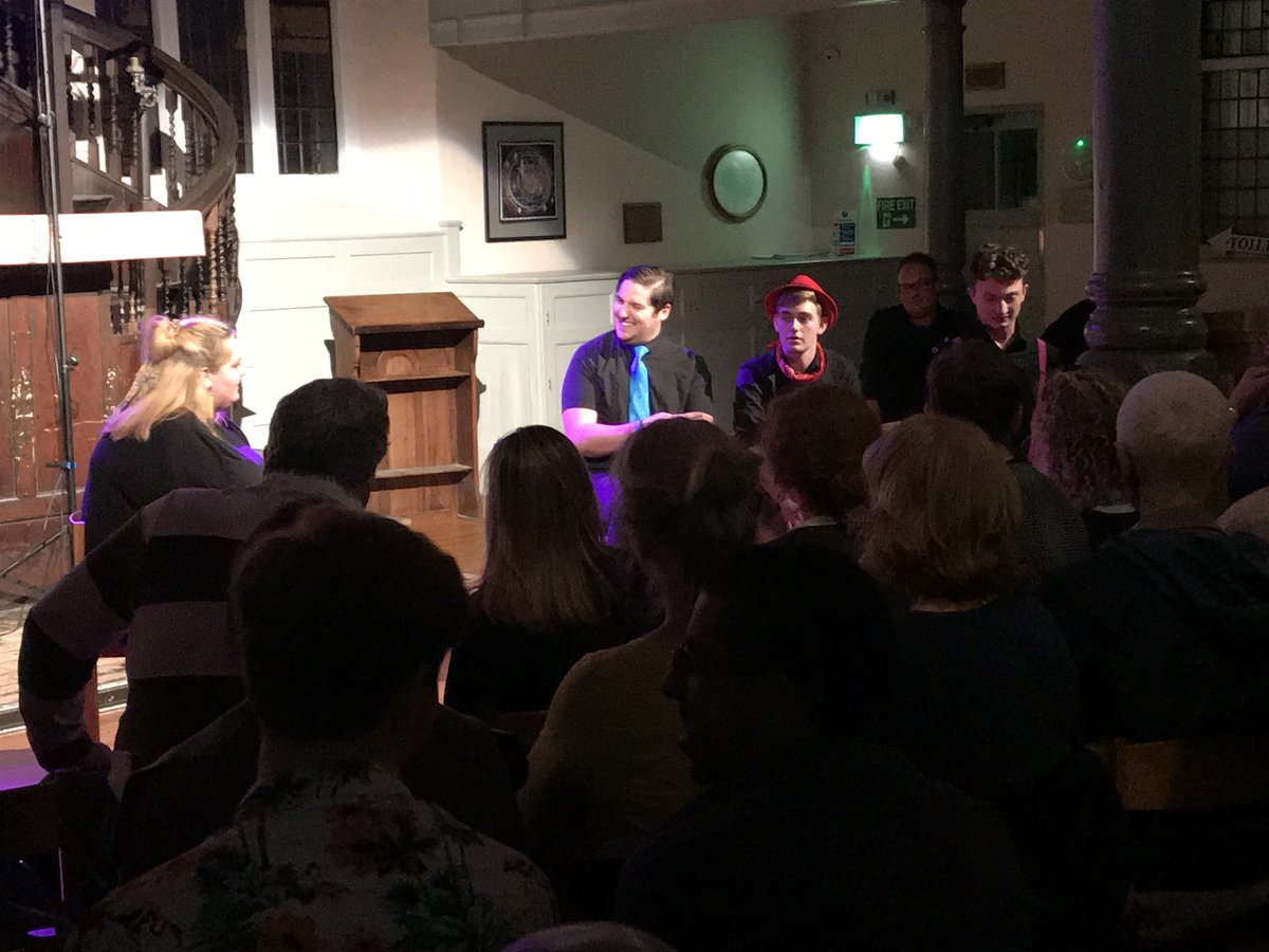 ILHimprov's tweet photo. One year ago today we performed to our second sold-out audience at the Unitarian Meeting House, Bury St Edmunds. An interesting place to perform, but we had a lot of fun! One day we'll perform in person again, and we can't wait! #Improv #Comedy #InsertLaughterHere https://t.co/lpFGZW48kp