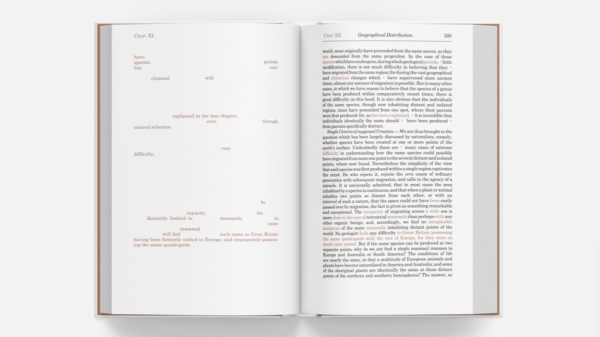 DarwinEditions's tweet photo. Day 350 — Page 320 #NaturalSelection #Darwin #HMSBeagle #TheTheoryofEvolution #thoughtoftheday #evolution #kickstarter #NaturalScience #OriginofSpecies #Science #artbook #typography #variorum #graphicdesign #artistsbook #indiegogo #publishing #selfpublishing #selfpublished https://t.co/rlruThnfab