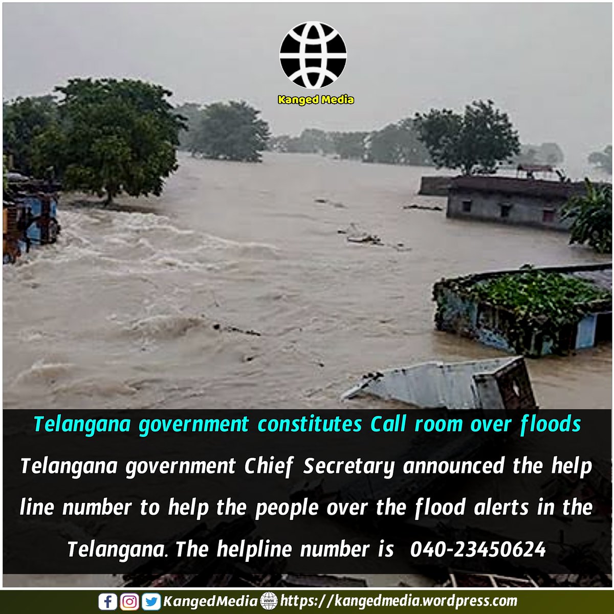 KangedMedia's tweet photo. #telangana #floods https://t.co/leLcsprBu8