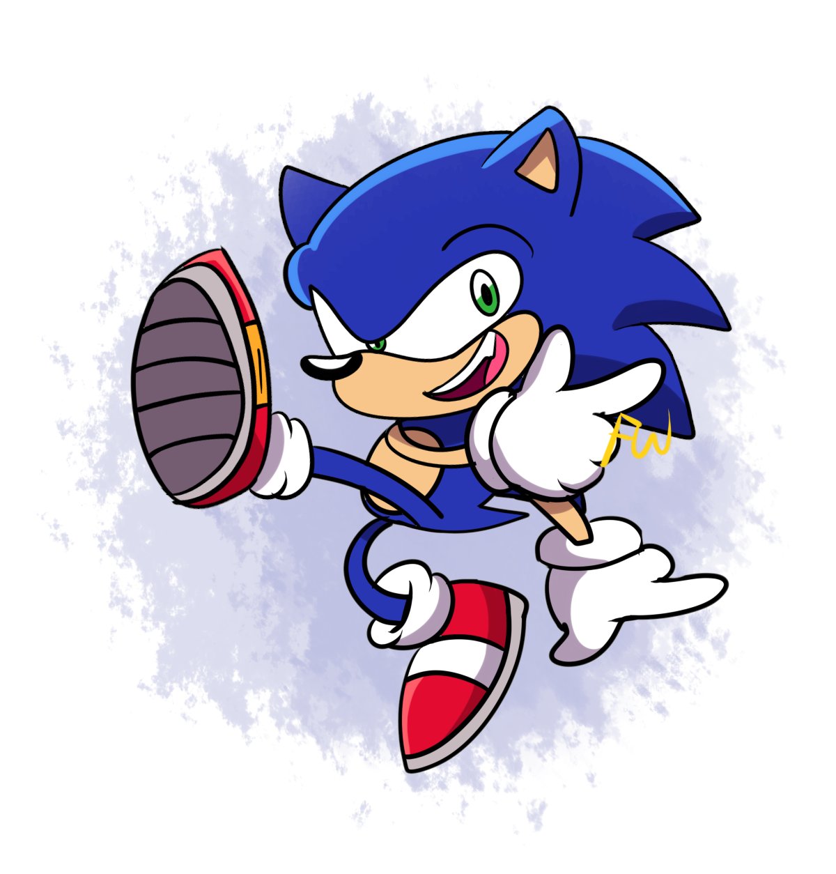 How to draw sonic running