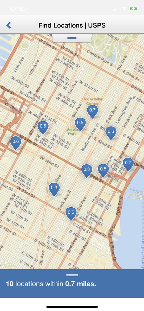 10 post offices within seven tenths of a mile of the Empire State Building. Do you think midtown NYCers can survive without more mailboxes on the street?! NO THEY CAN’T! IT’S A CONSPIRACY, I SAY 