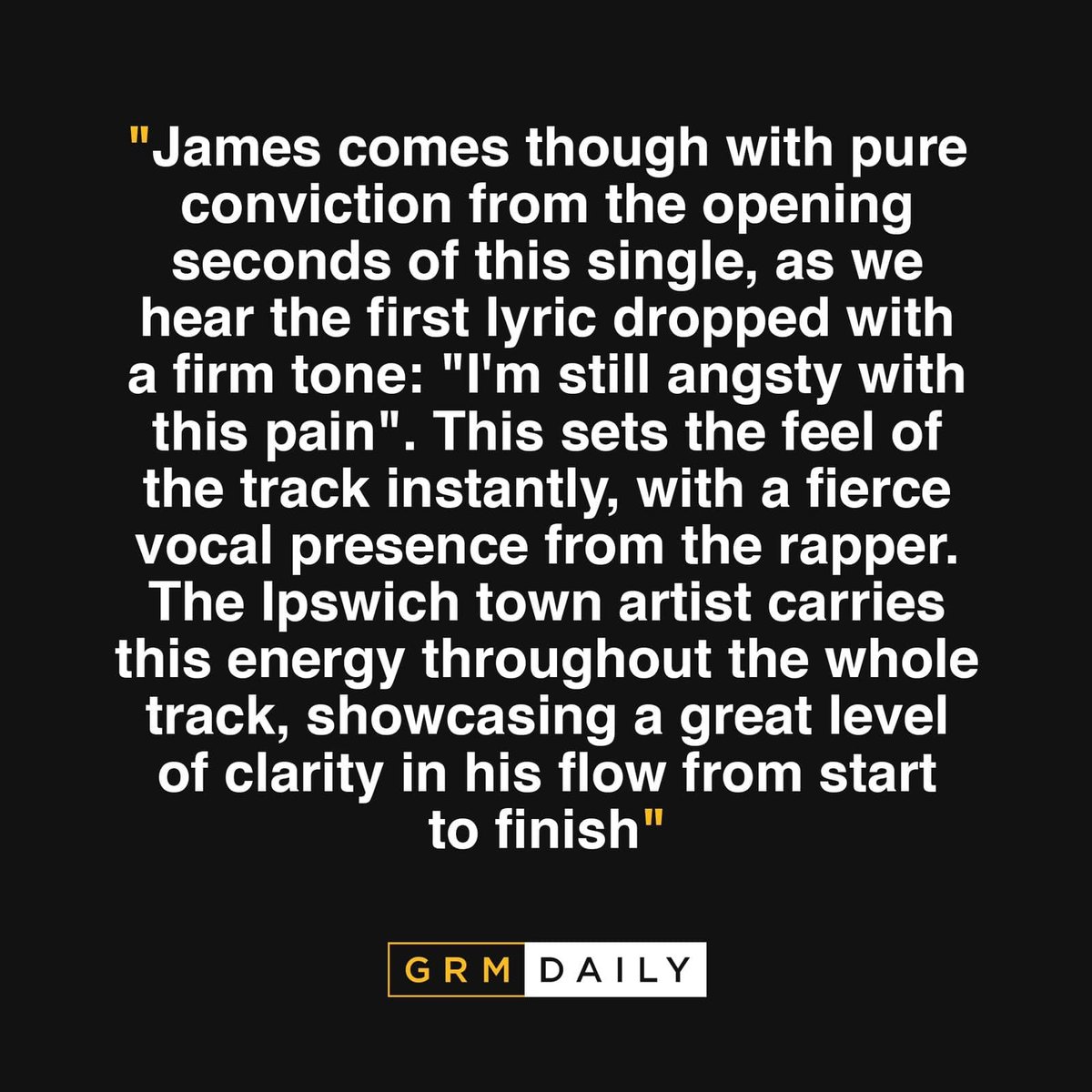 Native James (@nativejamesuk) on Twitter photo Thank you to my guy <a href="/sounds/">@sounds</a>.law from @grmdaily for the kind words. 🙏🏽🙏🏽 Representing Ipswich, shout out to everyone who has been supporting the new track. The feedback has been unreal! Don’t forget to check out the new video on YouTube right now! (Link in Bio) #grmdaily #grm Thank you to my guy <a href="/sounds/">@sounds</a>.law from @grmdaily for the kind words. 🙏🏽🙏🏽 Representing Ipswich, shout out to everyone who has been supporting the new track. The feedback has been unreal! Don’t forget to check out the new video on YouTube right now! (Link in Bio) #grmdaily #grm