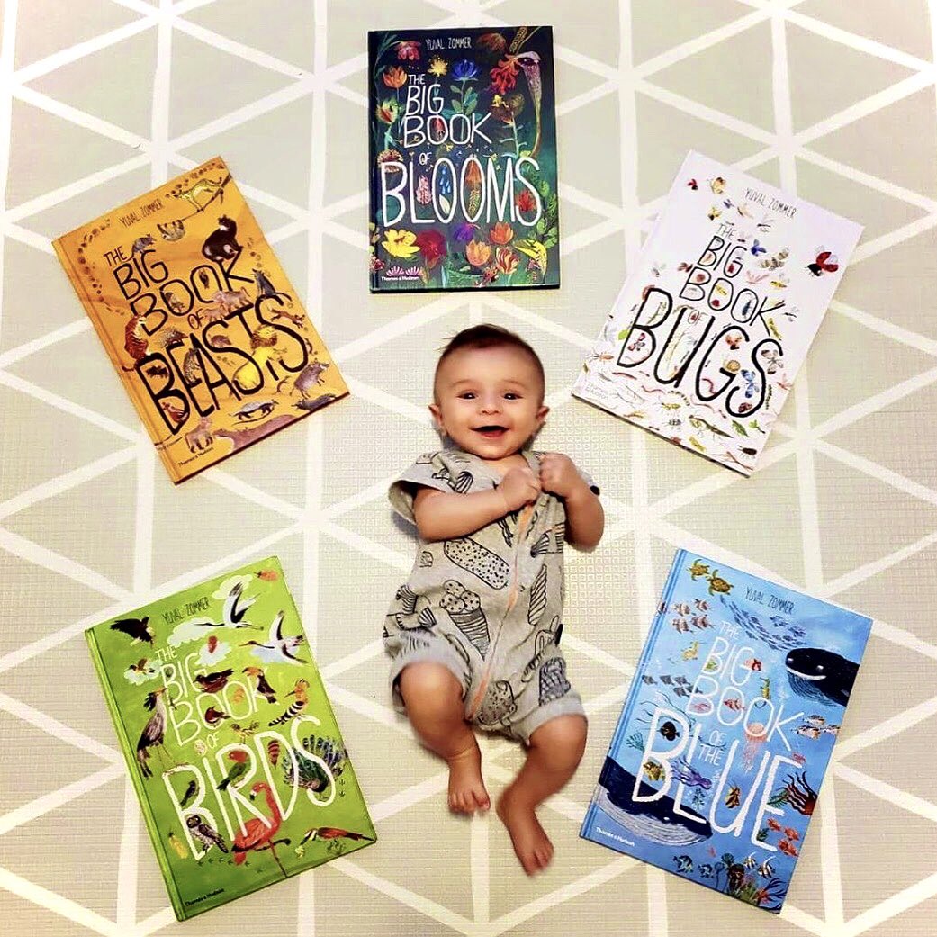 yuvalzommer's tweet photo. “Children are made readers on the laps of their parents.” (quote by Emilie Buchwald) 
Here’s baby Lucas with his ever growing book collection 👏🏼😍📚🎨🌎 https://t.co/2hpHWhe5mI