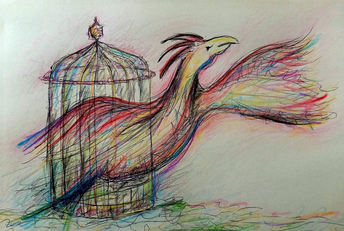 JenHancox1's tweet image. @APMJuniors #COVIDCreativity

Title: Breaking free from the COVID cage 
About: Biro ink and  pencil doodlings. Reflecting on the challenges of lockdown restrictions, the gift yet limitations of freedom in a changing world. 

#pandemicreflections #COVID19