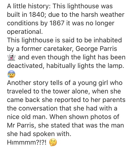 @katiathemick @SalemShitty That is spooky...you mean George Parris, right? This is what was posted on Instagram by someone who also recently visited the lighthouse (he didn’t get very close, as the road was closed off at the time):