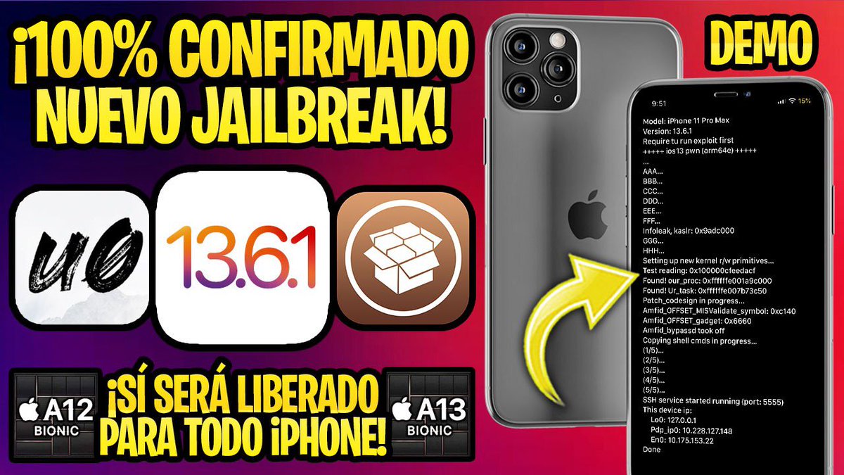 ProfeJuAntonio's tweet photo. 🚨 LOGRADO EL JAILBREAK #iOS 13.6.1 PARA TODOS LOS DISPOSITIVOS, TODOS 📣

🎥 https://t.co/eBvpct4Cpb

☠️ El developer aseguró que lo liberará públicamente ✨ ¿Se actualizará #unc0ver⁉️

⚠️ Método demostrado en video y es primera vez que un #Jailbreak se realiza de esta forma 🔥 https://t.co/W9pK4DYnPU