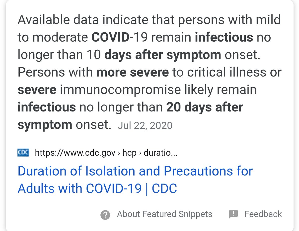 The Robert Trump Mount Sinai neurosciences intensive care unit (NSICU) stay was for 10 days in JuneAvailable CDC data: persons with severe COVID-19 remain infectious no longer than 20 days after symptom onsetThis timeline would allow for recent visitors in mid-August