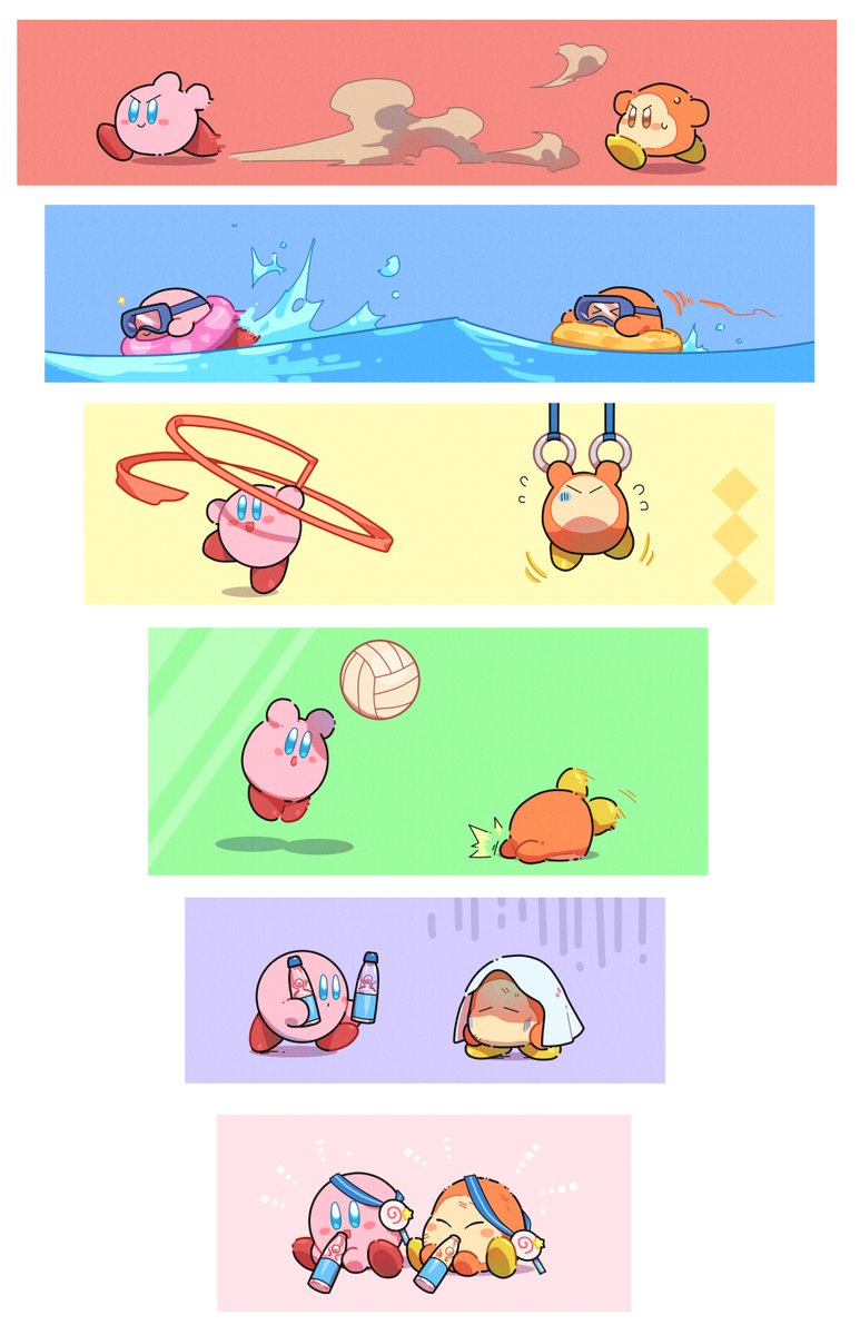 Once upon a time, Bandana Waddle Dee and Kirby 