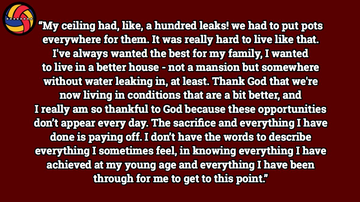A: (continued)...I'm grateful because with the little money I get paid from the national team and my work, I'm able to have my things. Nothing has been given to me and I'm so proud when I remember all that I lived through in Guasdualito. #Guasdualito  #vinotinto (7/17)
