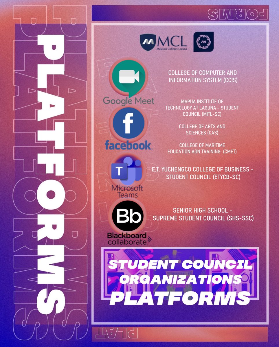 MapuaMCL_SSC's tweet photo. Are you ready, Wizards and Mages?!
Introducing the online platforms for our welcoming week!! π₯³
See full post here: https://t.co/pjYCyvvXs5
#MCLWelcomingWeek
#OnlineCampusLife
#KeepingTheSparkAlive https://t.co/UIVSSKKGHz
