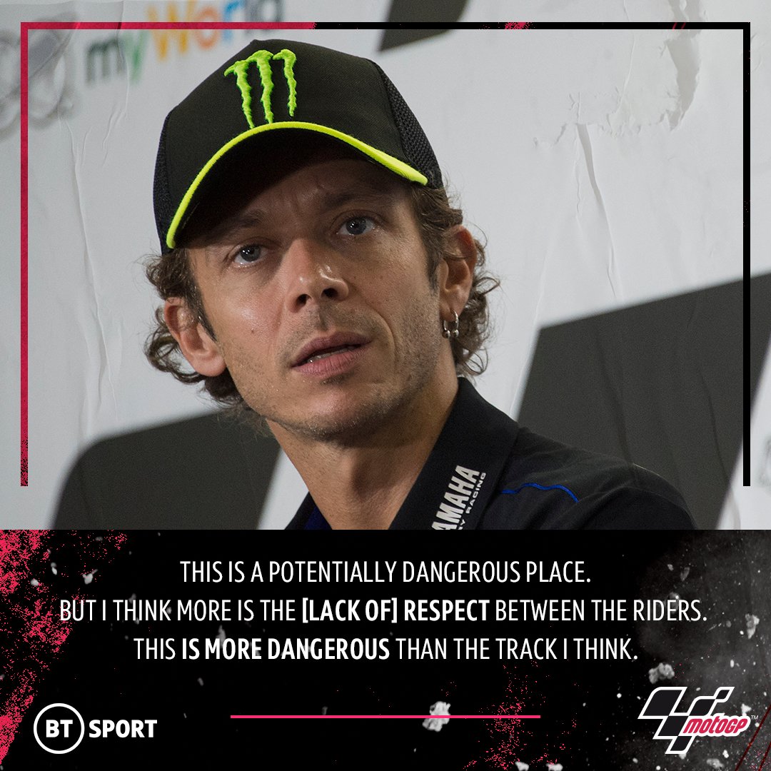 bikesontnt's tweet photo. "We have to pray to somebody tonight." 

"This is a potentially dangerous place. But the lack of respect between riders is more dangerous."

Valentino Rossi has had his say on the #AustrianGP 

He's less than impressed with the manoeuvre Johann Zarco tried to pull 😤 https://t.co/DoNXJK5VpI