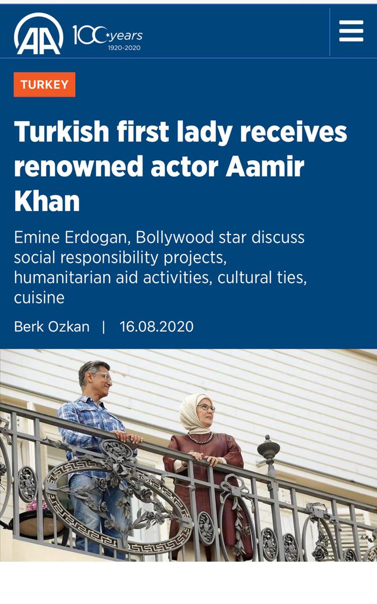 KSbohra07's tweet photo. Intolerant Hypocrisy of #AamirKhan 
Meeting Turkish first lady Erdogan Amid such tensions between India 🇮🇳 and Turkey.
These self obsessed celebrities are threats to National Security and Ethics.😡😡
#AmirKhan #Turkey #Erdogan https://t.co/gASuwWS29N