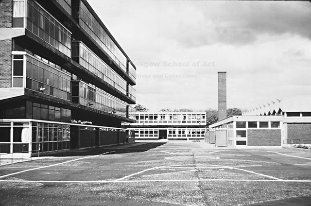 When he started teaching, his places of work were often brand new modern buildings, such as Kings Park, designed by Gillespie Kidd and Coia. The post-war reconstruction was in full swing.