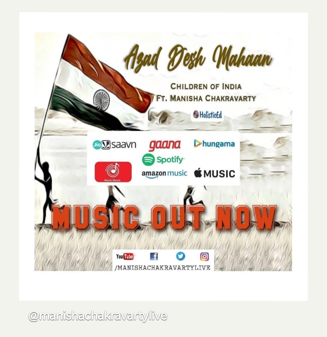 c_manisha's tweet photo. #AzadDeshMahaan now streaming on all platforms ❤️

#manishachakravartylive
#NewIndia 
#OriginalContentArtist 
#artist #sundayvibes #SundayThoughts #weekendvibes #WeekendWonders #childrenofindia https://t.co/bDtwnFDlpV