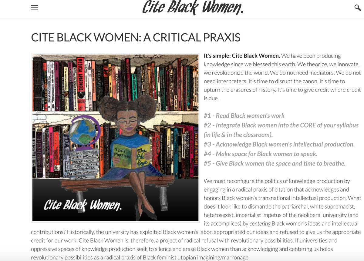 And take a minute to look back at our 5  @CiteBlackWomen Principles. They are always helpful this time of year! Good luck with the semester!  #CiteBlackWomen  #CiteBlackWomenSunday  https://www.citeblackwomencollective.org/our-praxis.html&nbsp;