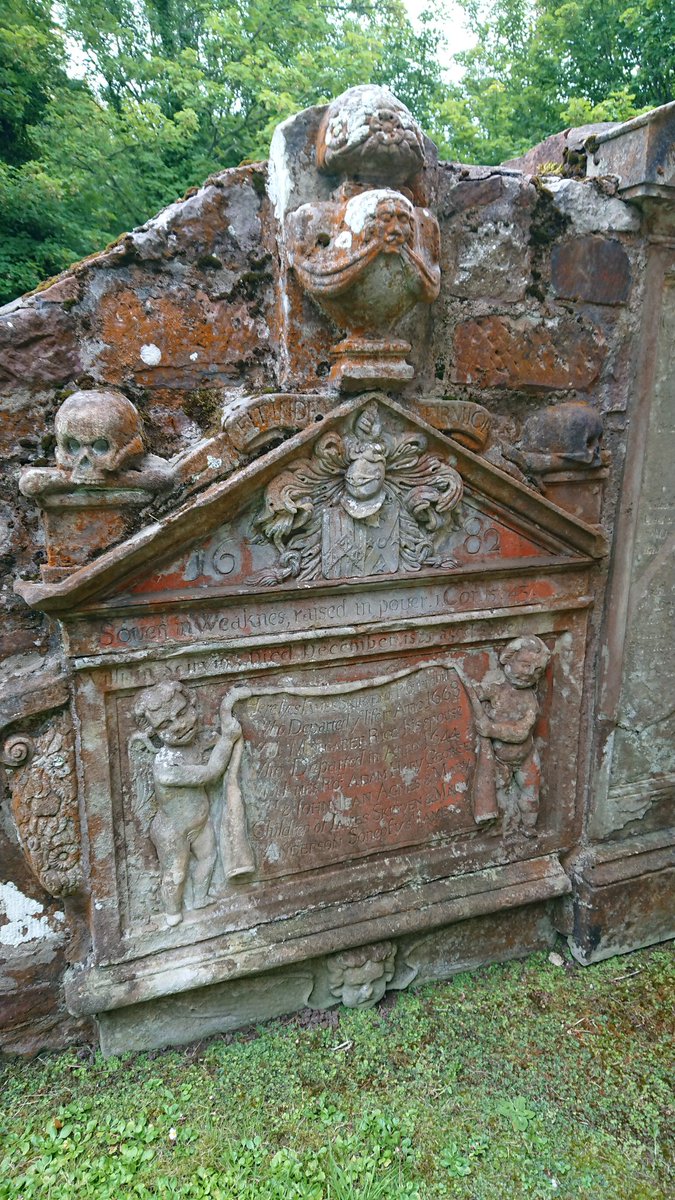 Today produced by far my most exciting heraldic find yet - and while a full thread of the day will have to wait, this merits a special entry! Humbie Kirkyard is a beautiful place, with lots to report. And the highlight, by a mile, was this: