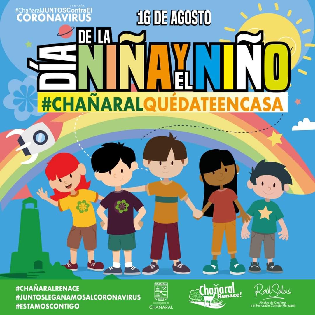 #FelizDíaDeLaNiñaYElNiño para todos esos hermosos seres que llenan de luz y alegría nuestros días. ¡Que sean siempre felices!
<a href="/RAUL_SALAS_A/">Raúl Salas</a> #ChañaralRenace #EnChañaralCuidamosNuestraGente #QuedateEnCasa #DiaDelNinoYLaNina