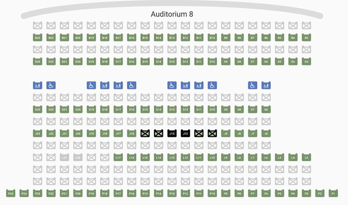 To their credit,  @Cinemark is not only social distancing every other row, they’re also social distancing two seats apart per party, in every auditorium. It’s not that hard  @AMCTheatres, do better.