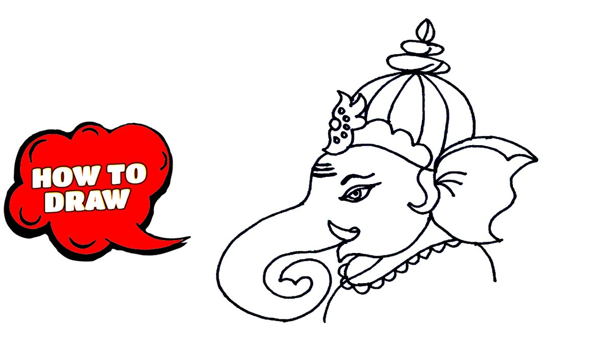 Ganesh Outline Clipart - Line Drawing Simple Ganesh - Free Transparent PNG  Clipart Images Download