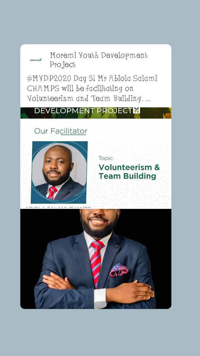 AjibadeBasit4's tweet photo. Team Building is the best action or process of causing a group of people to work together effectively as a team.Especially by means of activities and events designed to increase motivations and promote cooperation .
#MYDP2020 
#Mr Abiola Salami CHAMPS
#DAY5
@MoremiYouth https://t.co/U72rW4S5KA