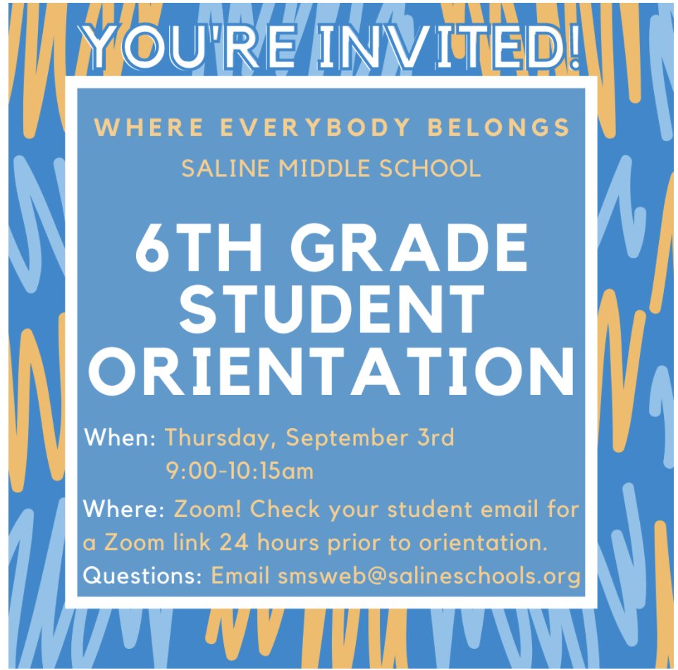 Saline Middle School has a Twitter account! Let's start with welcoming our 6th graders!!!  #sascompass #smslearn
