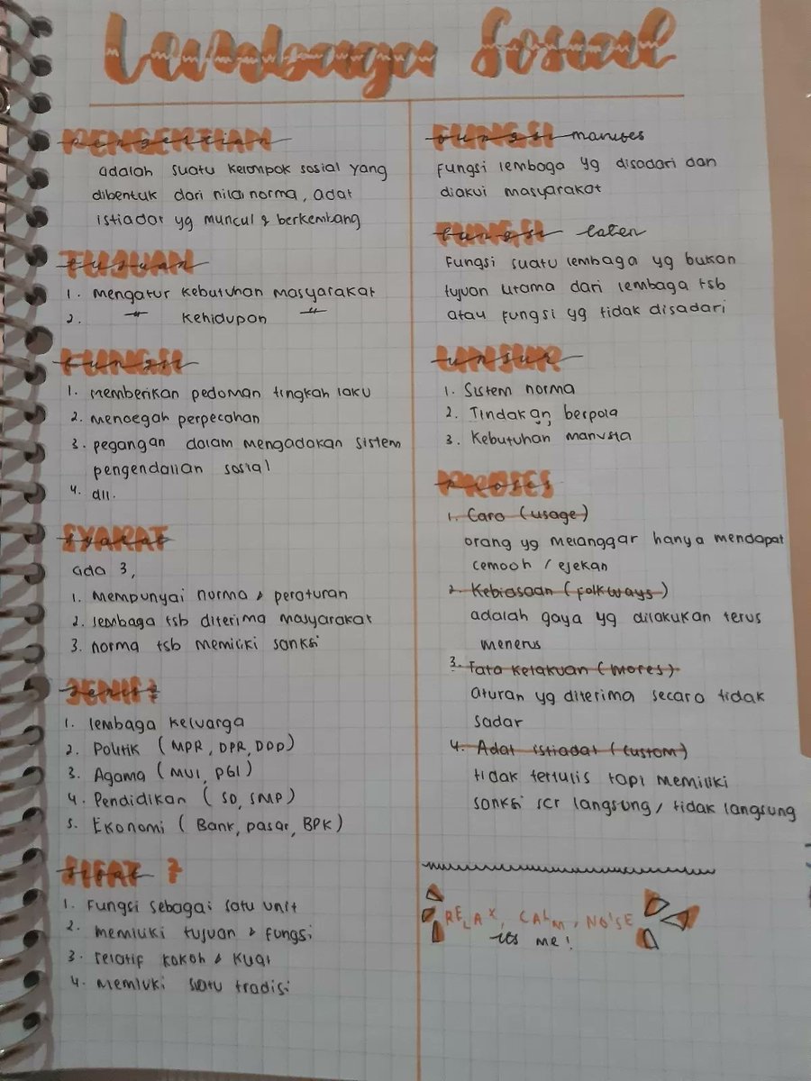 clearnote_id's tweet image. 🌈 Catatan IPS Estetik 🌈

interaksi sosial ips 7 smp 1 smp clearnotebooks.com/id/notebooks/1…

Pasar kelas 7 clearnotebooks.com/id/notebooks/1…

Zaman Praksara kelas 7 clearnotebooks.com/id/notebooks/1…

LEMBAGA SOSIAL [ IPS KELAS 7 ] clearnotebooks.com/id/notebooks/1…

#ips #kelas7 #aestheticnotes #studygram #ambis