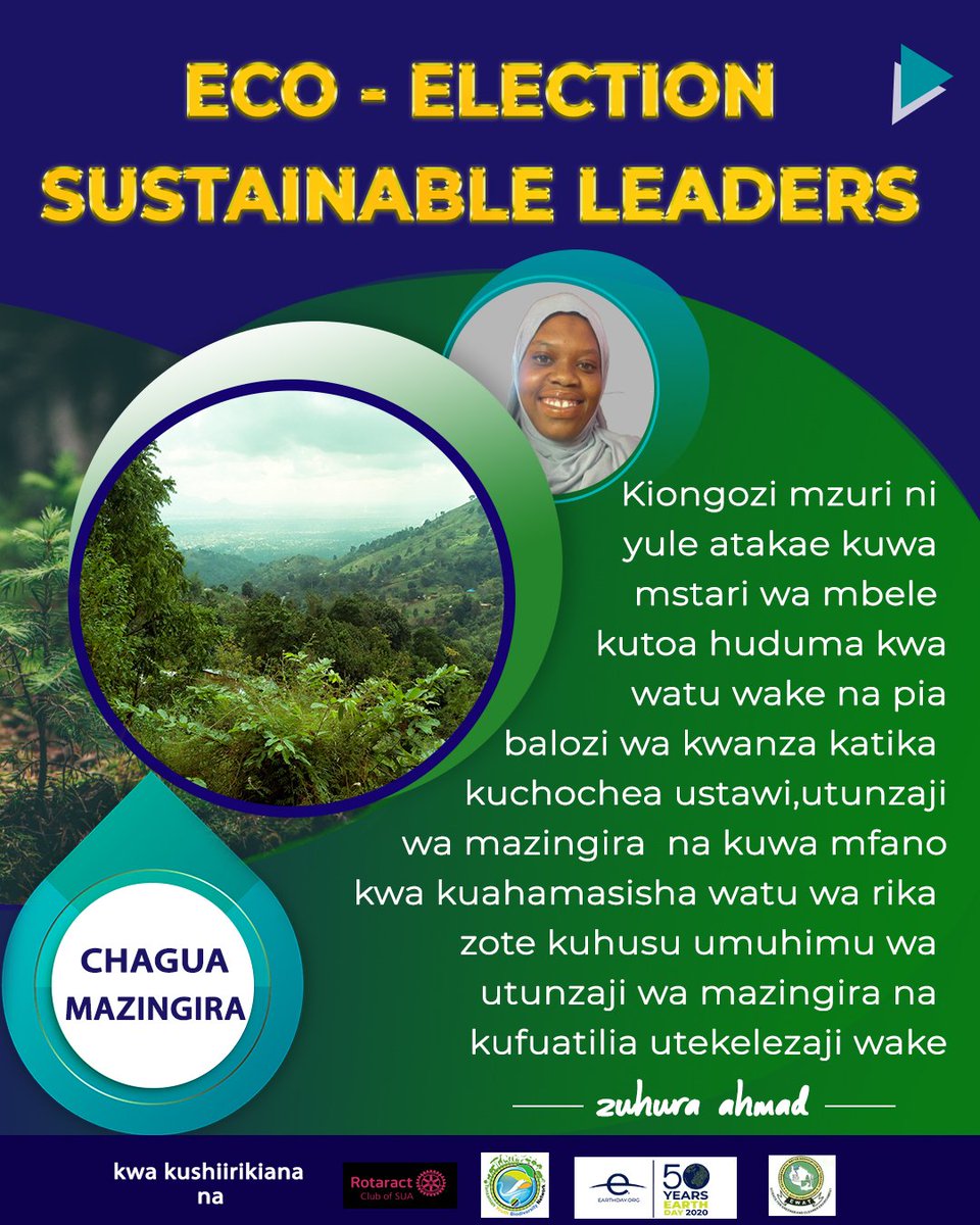 Biodiversity for nature
<a href="/EwatOfficial/">ewat_official</a> @EarthDayAfrica1 @EarthDayNetwork <a href="/Ghaamid_Mavura/">Ghaamid Abdulbasat</a> <a href="/ICRAF/">World Agroforestry</a> <a href="/SokoineU/">Sokoine University of Agriculture (SUA)</a> <a href="/TYBN_CBD/">Tanzania Biodiversity Org.</a>