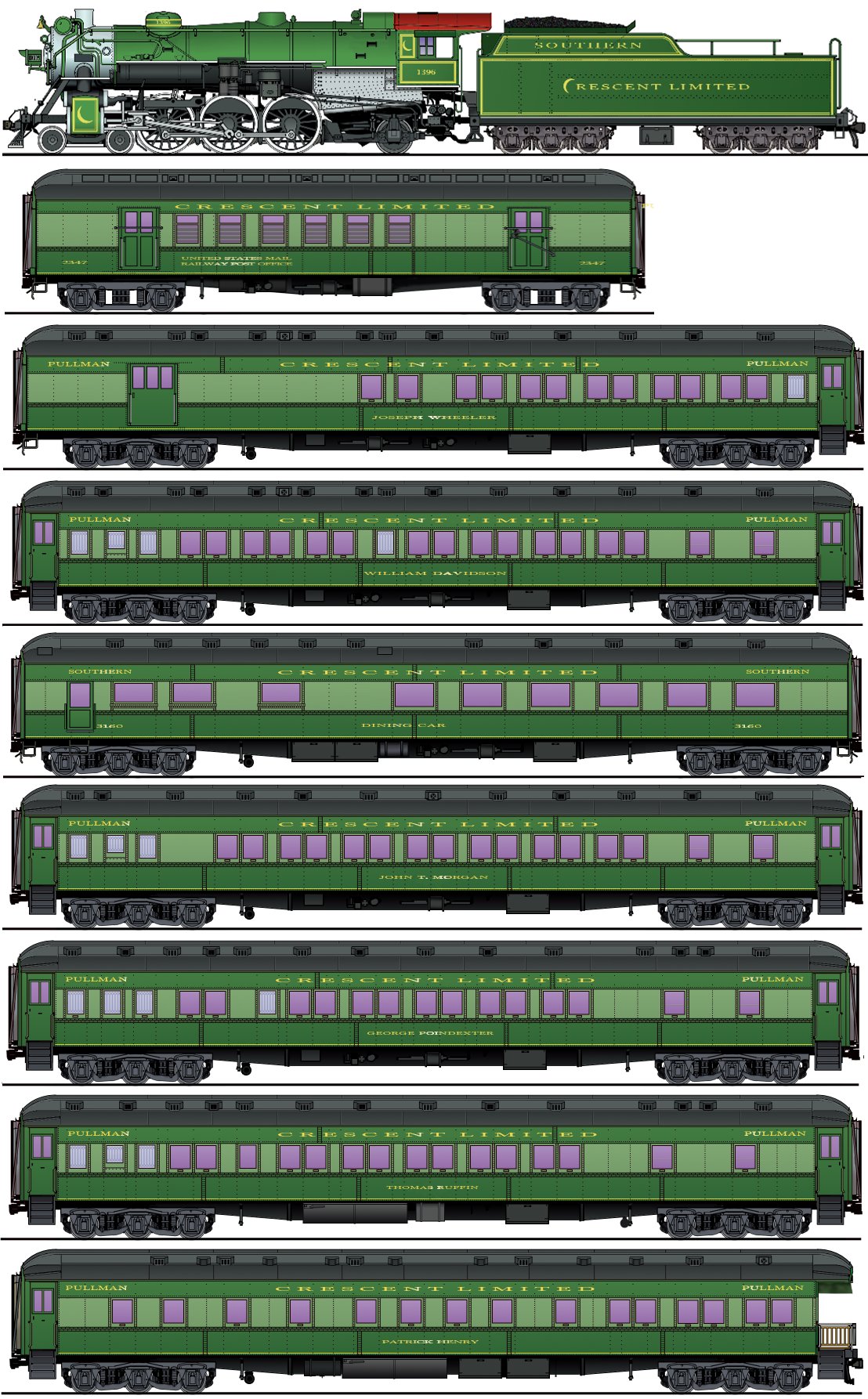 池田邦彦 漫画家 1 12国境のエミーリャ3発売 One Of My Recent Work Southern Ry Flagship Train Crescent Limited Circa 1929 The Year All Cars Assigned To The Train Were Refurbished And Painted In Beautiful Two Tone Green Livery T Co