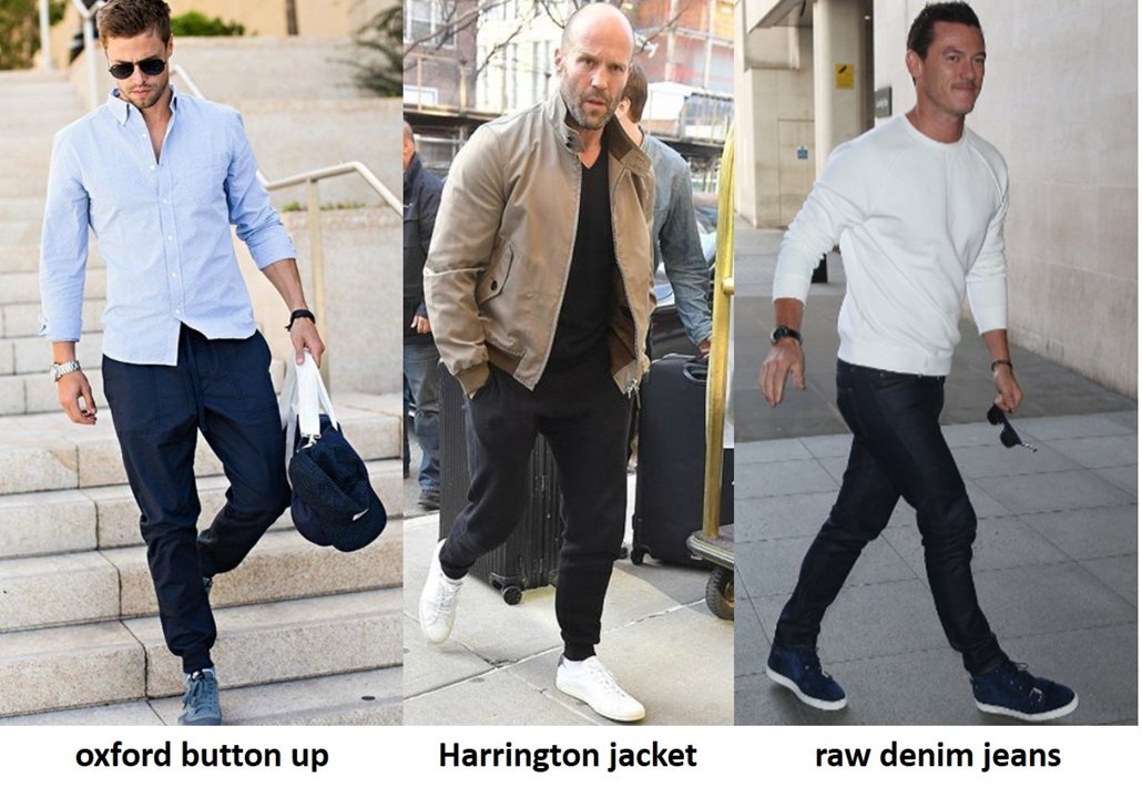 Think about pairing your athleisure pieces with some nicer casual wear items like this: