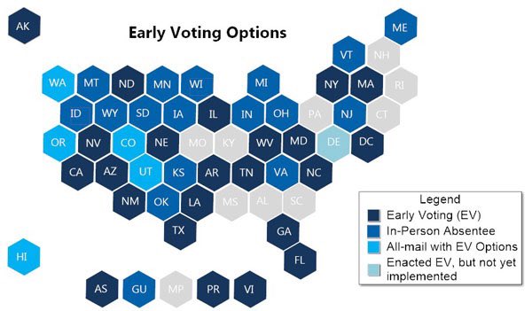 ErinFouberg's tweet photo. Know your state’s early voting options. My friend in PA cannot vote in person absentee at the county courthouse, but in SD I can vote 45 days before the election in person absentee and don’t need to give any reason for doing so.  https://t.co/pZCED3QIgQ https://t.co/xNCcosyyRT