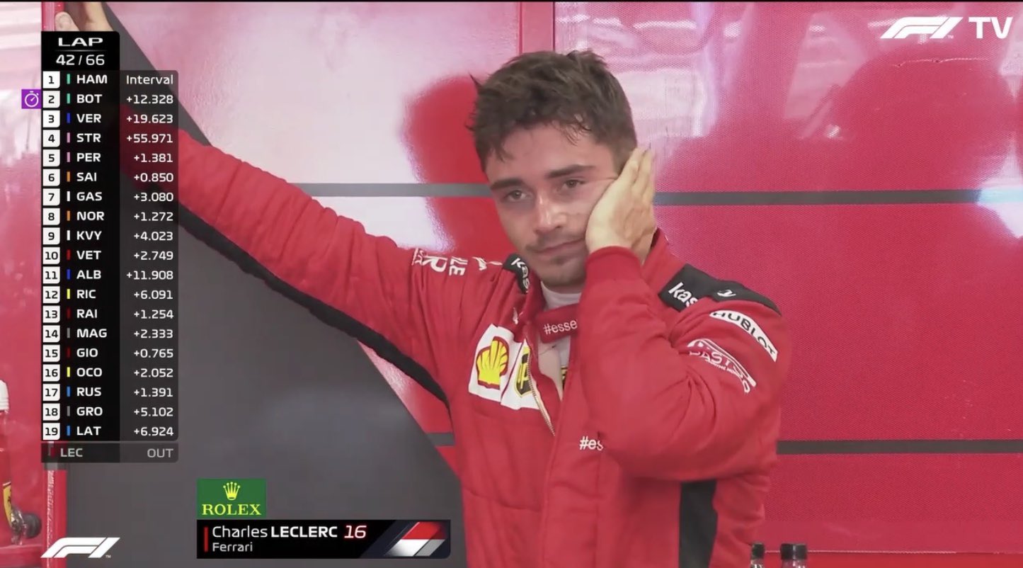 Twitter 上的 Charles Leclerc Fan Page："💔 A problem with the engine has  caused @Charles_Leclerc to retire from the race.. #SpanishGP  https://t.co/jFoDmU03y8" / Twitter
