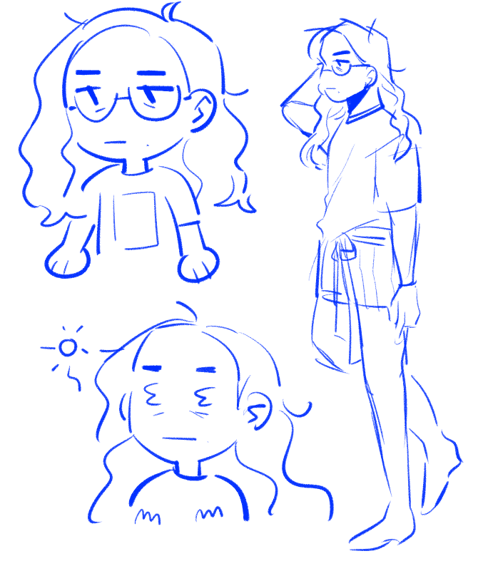 doodles of me because i have glasses now and i probably need to cut my hair 