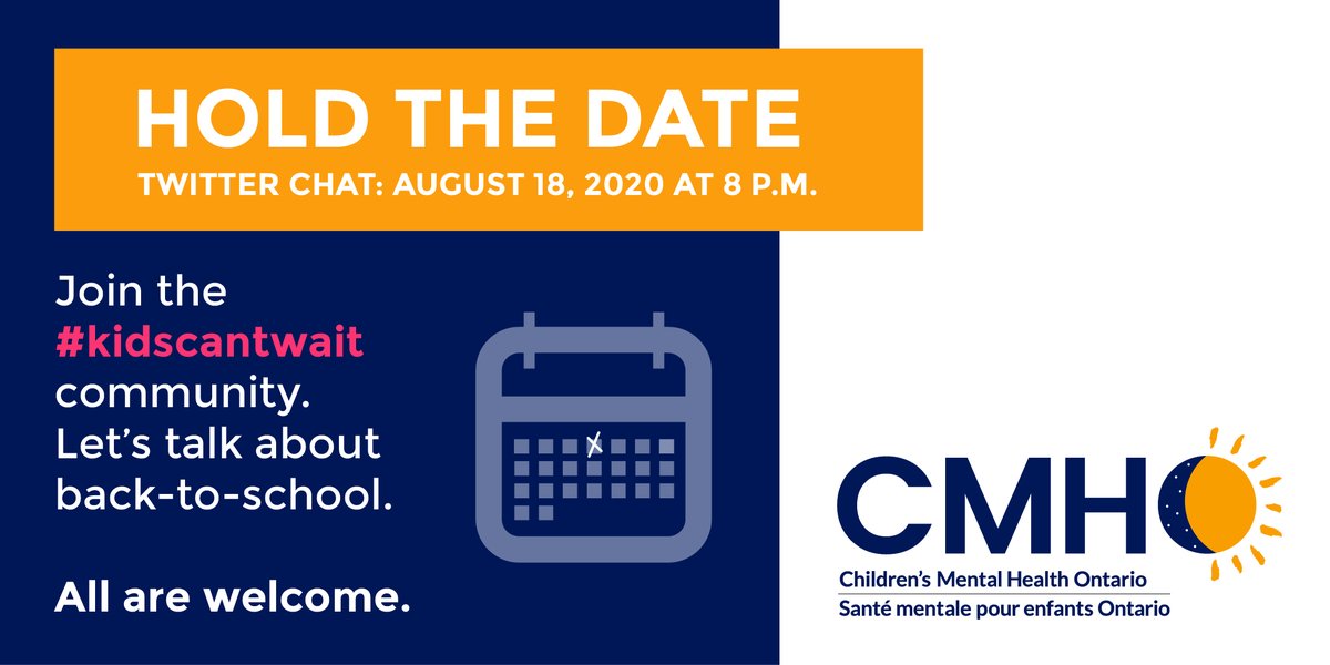 kidsmentalhlth's tweet photo. Join us Tuesday for an important back-to-school chat with the #kidscantwait community https://t.co/7MGynT32ig