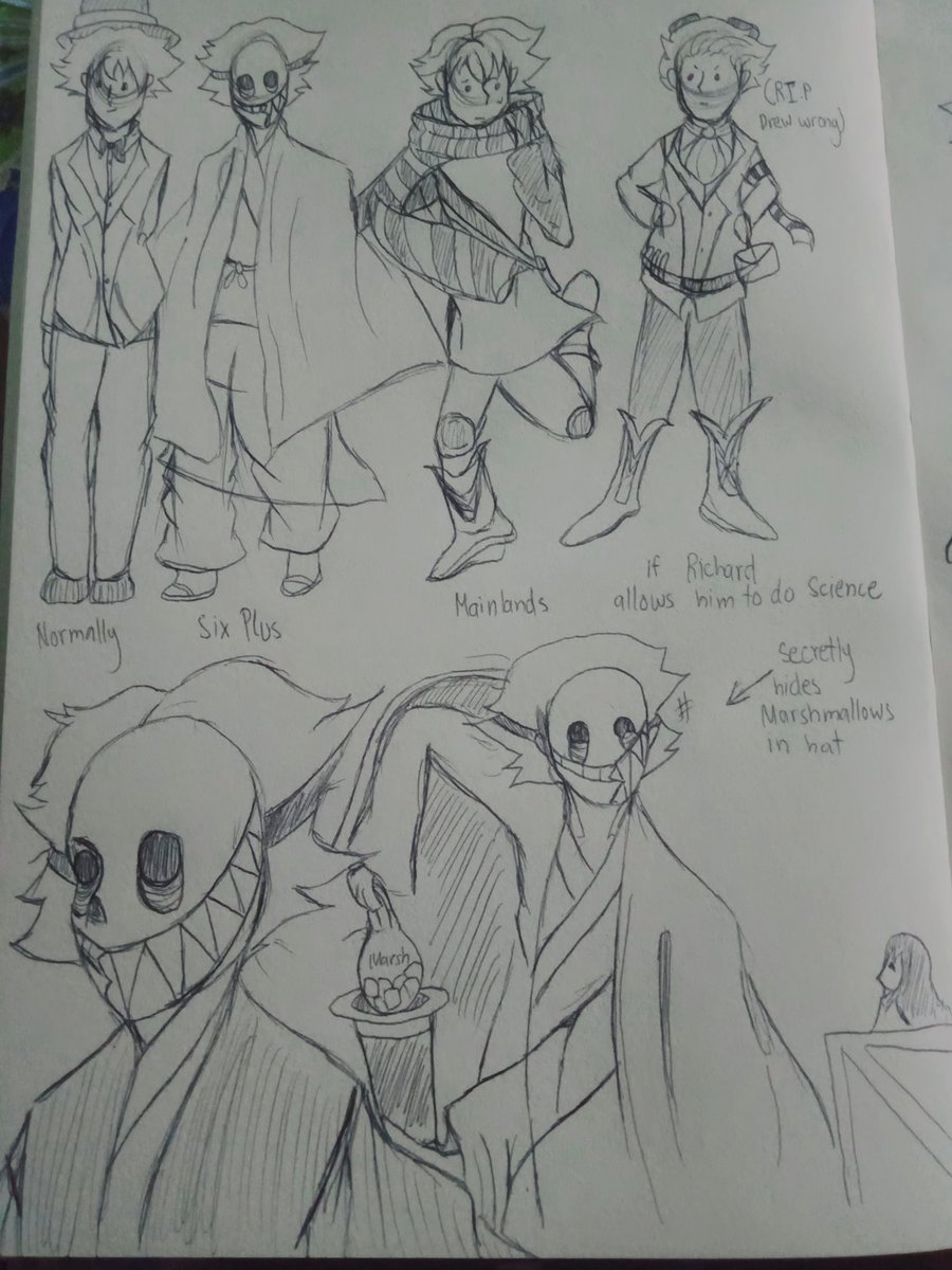 SkSkylarThe8th's tweet photo. Wo! Some sketches of My Little Nightmares OC Waiter! #dailydrawing #myart #traditionalart #Tooktime https://t.co/3op99o2sFv