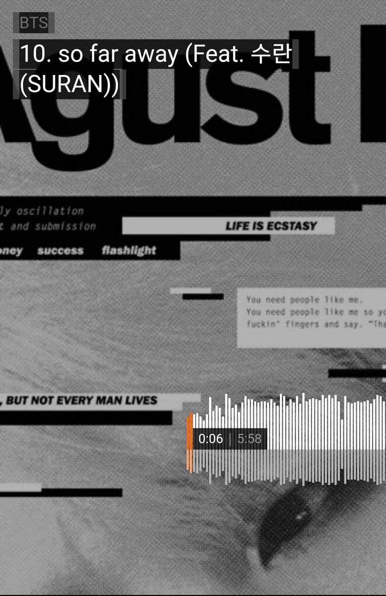 Suga_spain's tweet photo. Estamos con la playlist de SoundCloud y ya llevamos varias canciones pero esta... hemos tenido que echar ya la lágrima
🔗https://t.co/ZIEep7NrRY
#AgustD_Streaming @BTS_twt #4YearsWithAgustD https://t.co/6XQKMksMoW