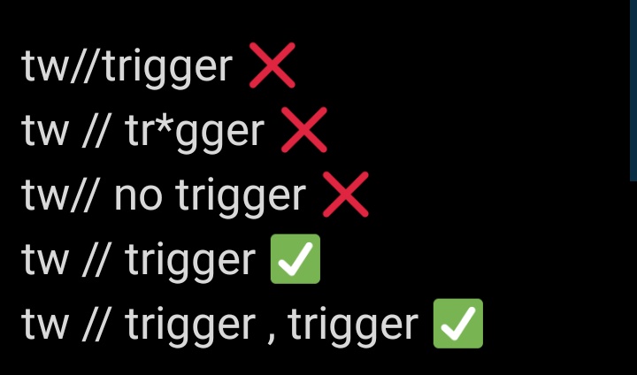 This is an explanation as to how you should be using trigger warnings in your tweets so that they can be picked up by twitter's mute function: