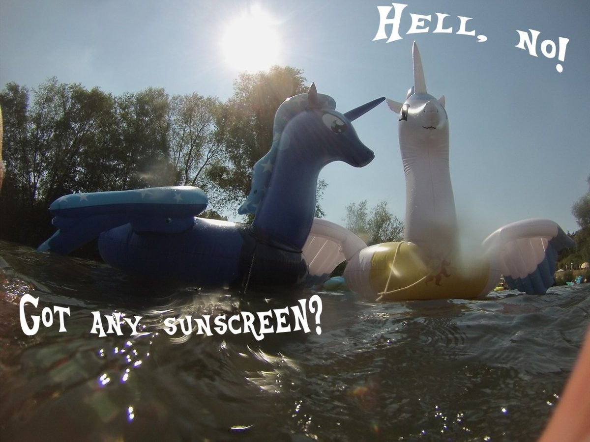 HorseplayToys's tweet photo. Today was #princesscelestia's day. Ably assisted by #princessluna (very sun-warmed) and the #Pokemon #Lapras.

Quick, ride your sun horse, before the moon horse takes over again!

https://t.co/LAirmWcHEr

#brony #inflatablefloat #poolfloat #mlp #mylittlepony https://t.co/D8kf1d6u2Z