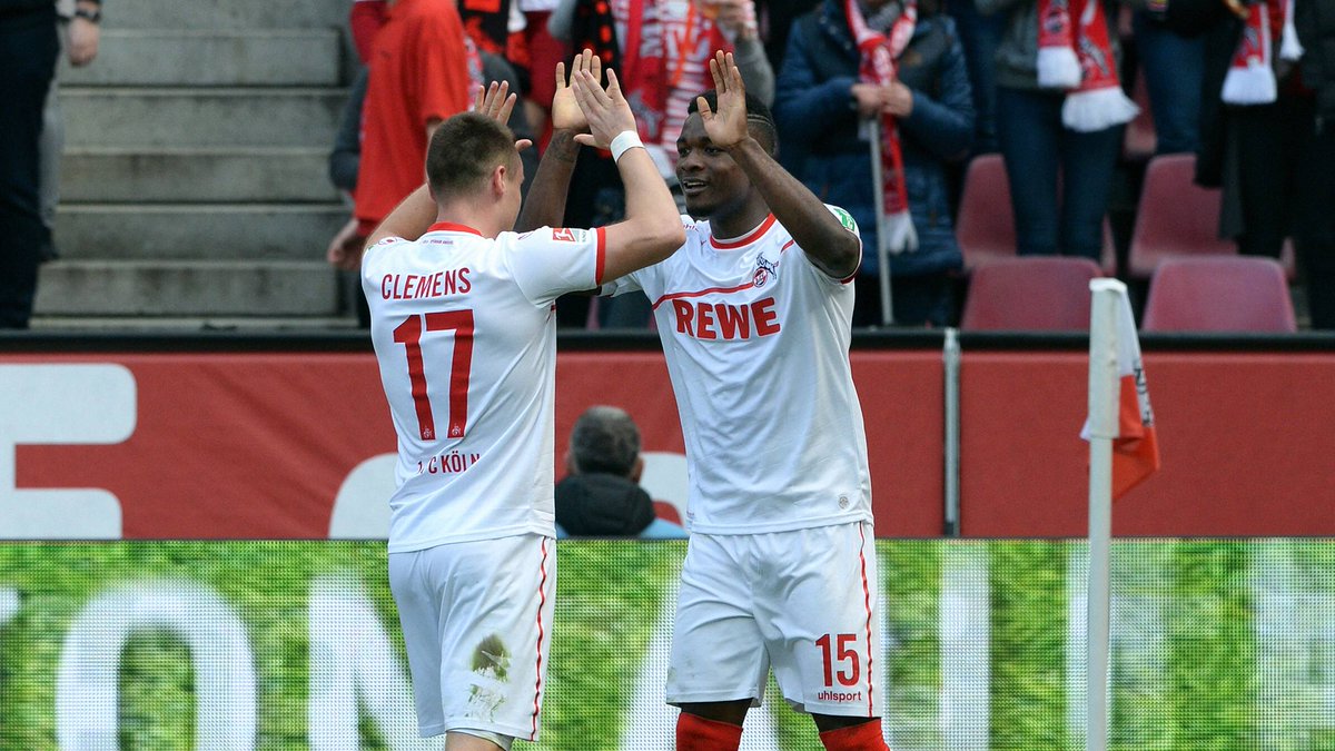 fckoeln's tweet photo. Schön die beiden wieder gemeinsam jubeln zu sehen. 🙌 #effzeh @Jhoncordoba4 https://t.co/pISPufsmA4