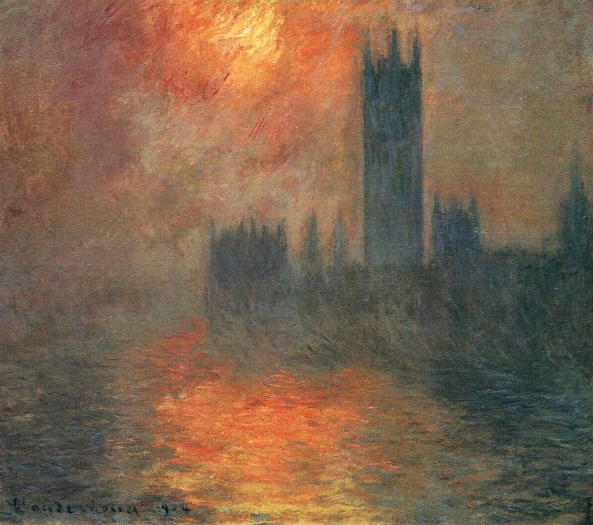 Du point de vue de l’histoire de l’art on nage en plein XIXe siècle, la nature de la scène et son traitement plastique s’inspirant directement du travail de Monet et surtout de Turner, spécialiste incontesté du combo eau + bateaux + soleil