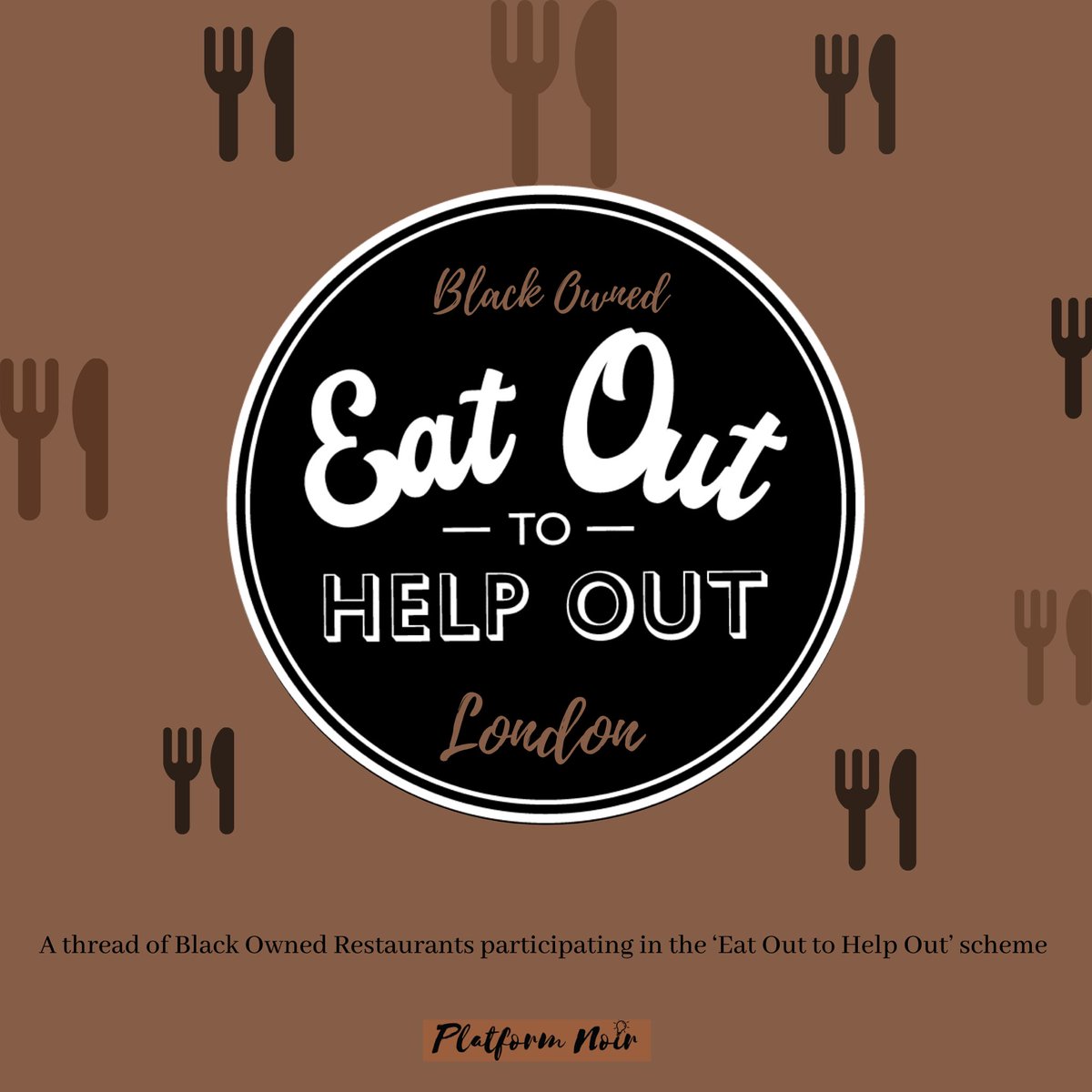 A thread of London Black Owned Restaurants participating in the #EatOutToHelpOut scheme🍴

You can get up to £10 off during Monday’s-Wednesdays throughout August😋