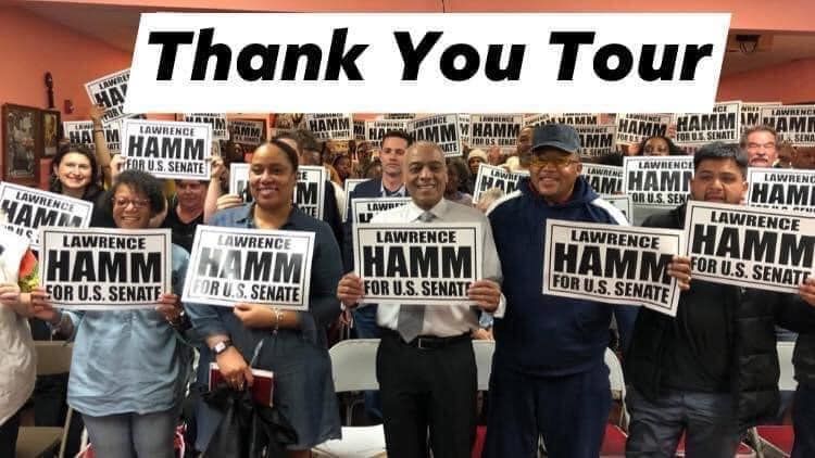 The election may be over but the campaign for the next US Senator from NJ is not! Join Lawrence Hamm today August 16th at 1 pm for an update and to learn what is next for the Hamm for Senate campaign. To join via zoom please email info@hammforsenate.org.