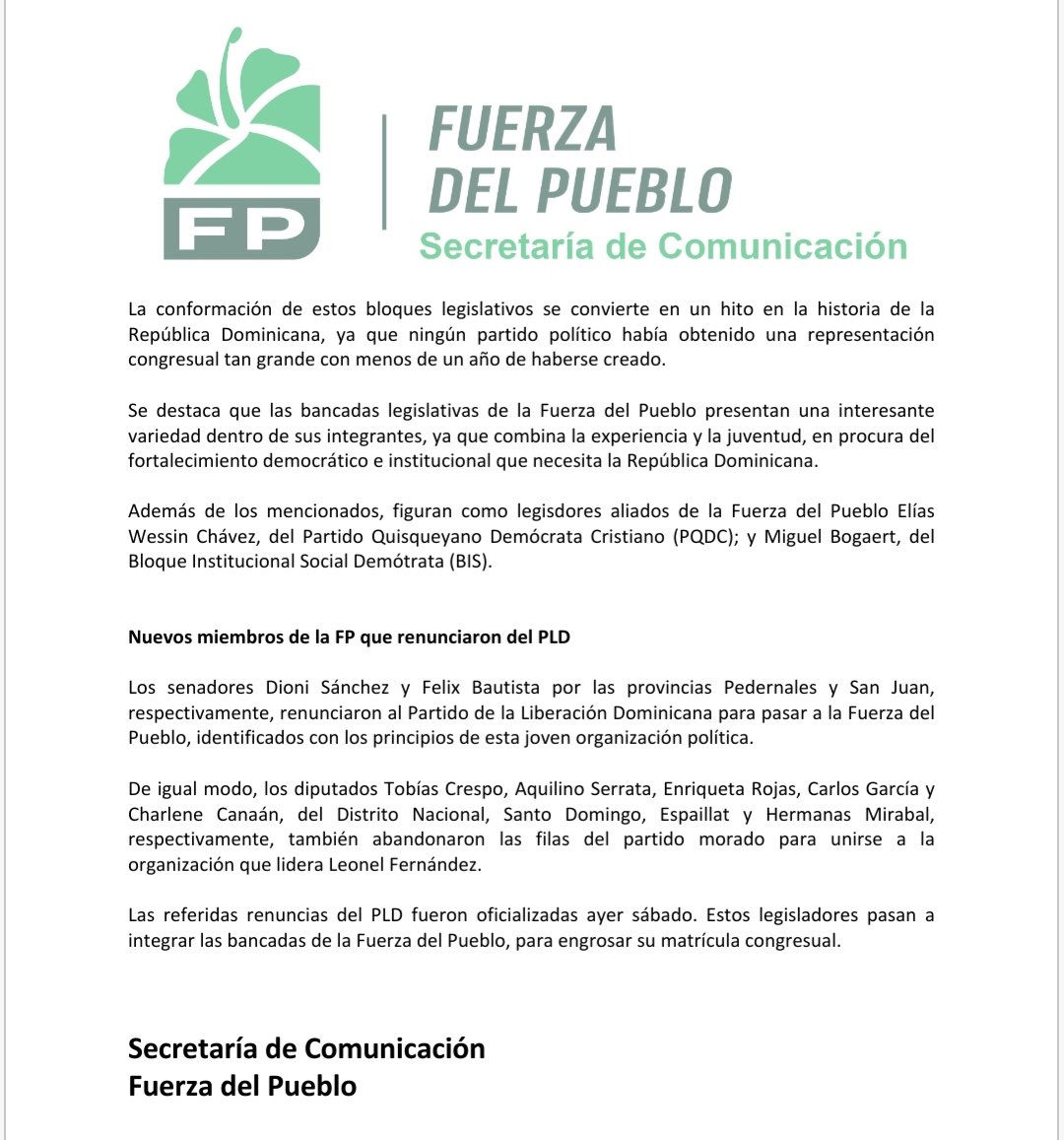 WFerms's tweet photo. @FuerzaDelPueblo marca un hito en la historia política en RD logrando una gran representación de legisladores en el congreso.
Bienvenidos a su casa @fpcomunica compañeros!! unidos lograremos trabajar por una mejor república dominicana

#LaFuerzaDelPueblo
#DiaDeLaRestauracion https://t.co/XKK4iswwLw
