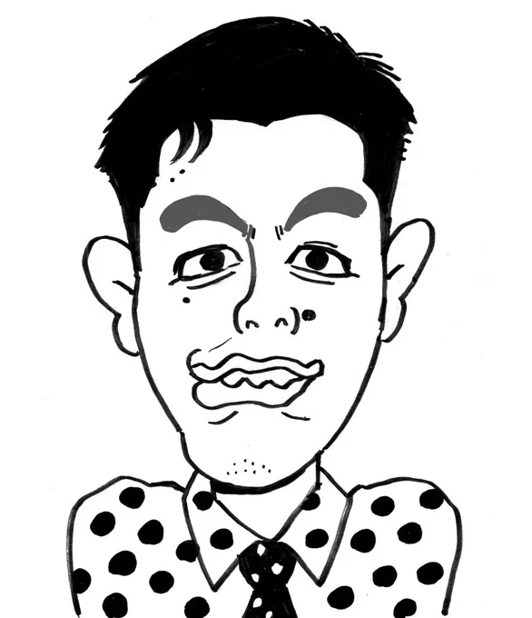 リモトーーク終了。面白かったな、まつかよ ゲスト回!
放送中にようへいさんに「似顔絵描いて」言われたので。 