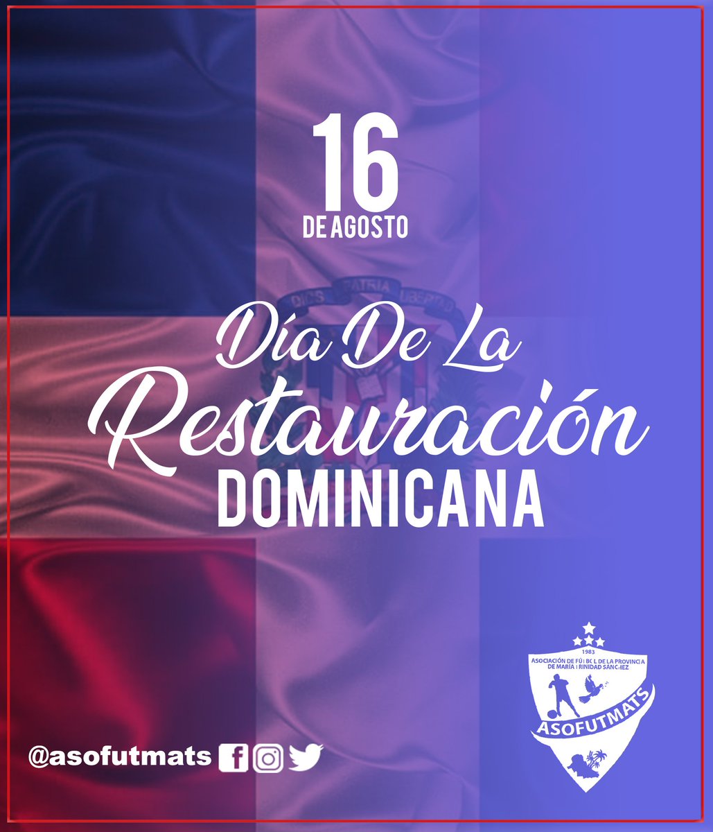 asofutmats's tweet photo. Feliz Día de la Restauración Dominicana.
.

#asofutmats 🇩🇴🇩🇴 https://t.co/cfbAbKHElN