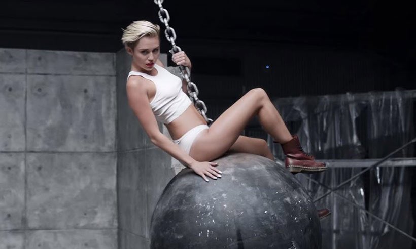 A completely inappropriate reference to Miley Cyrus’ Wrecking Ball music video.